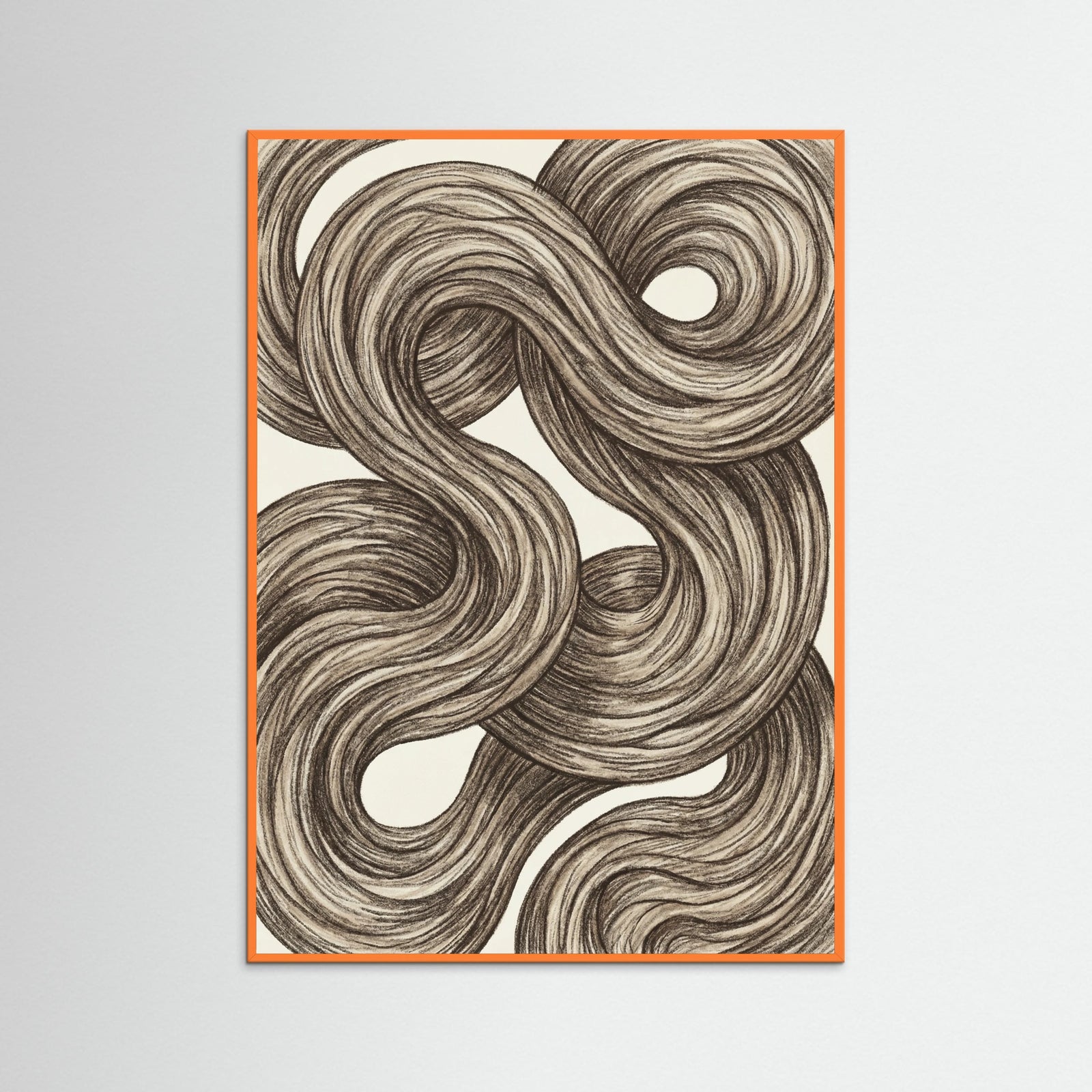 Orange Wood Swirling Organic Forms