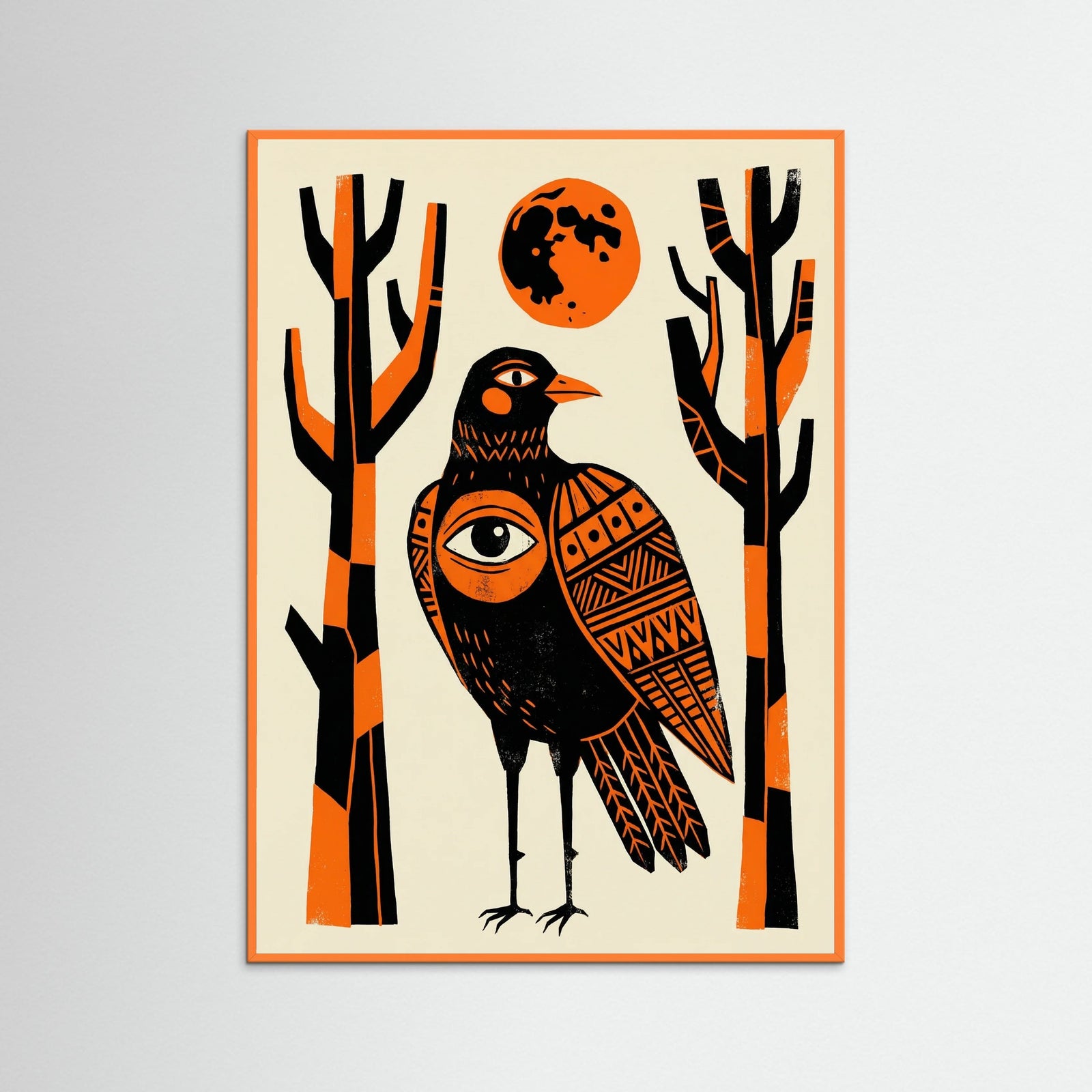 Orange Wood Symbolic Grid Tales