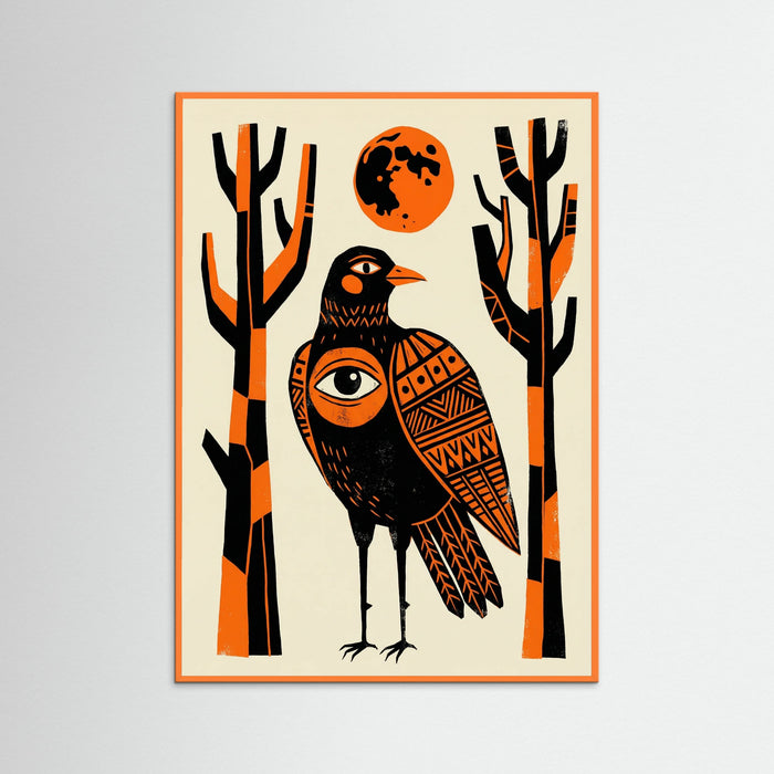 Orange Wood Symbolic Grid Tales