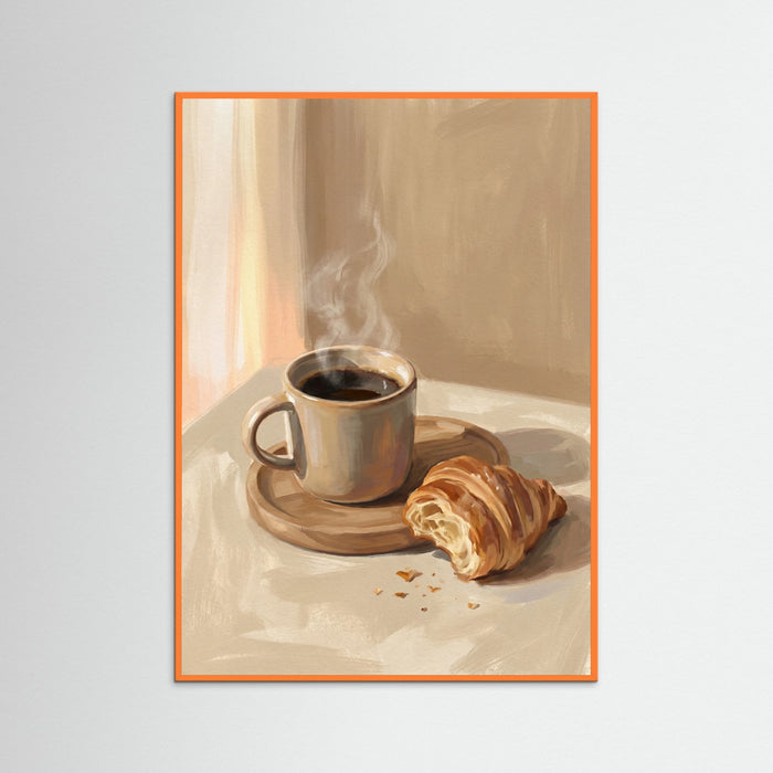Orange Wood Tabletop Coffee Still Life