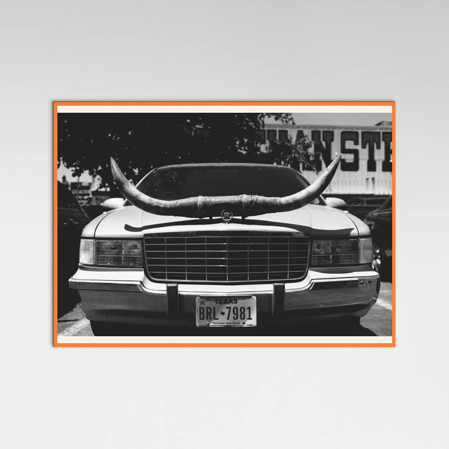 Orange Wood Texas Ride Poster