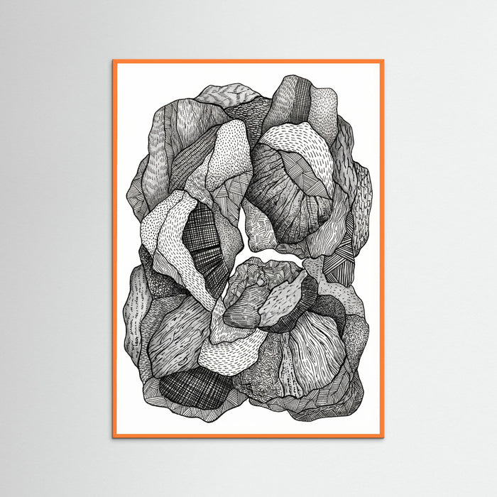 Orange Wood Textural Flow