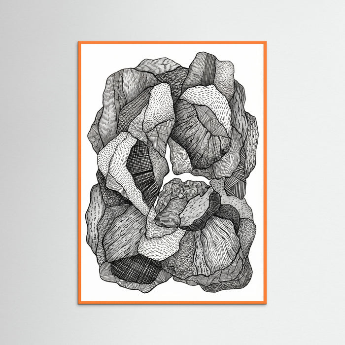 Orange Wood Textural Flow