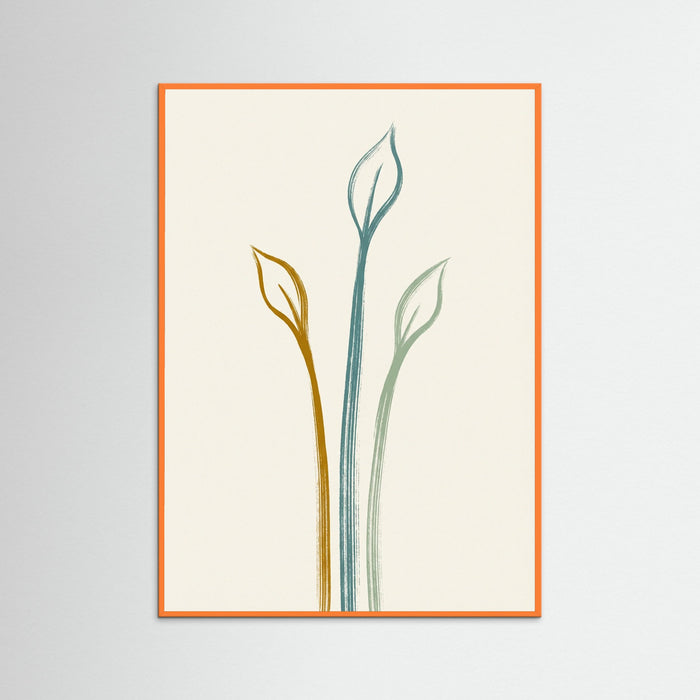 Orange Wood Textured Flora