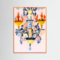 Orange Wood The Chandelier Poster