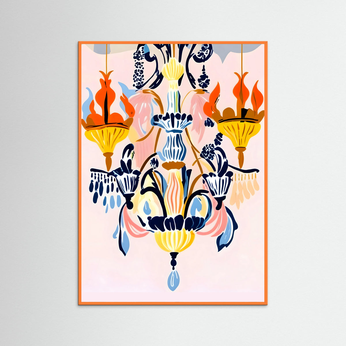 Orange Wood The Chandelier Poster
