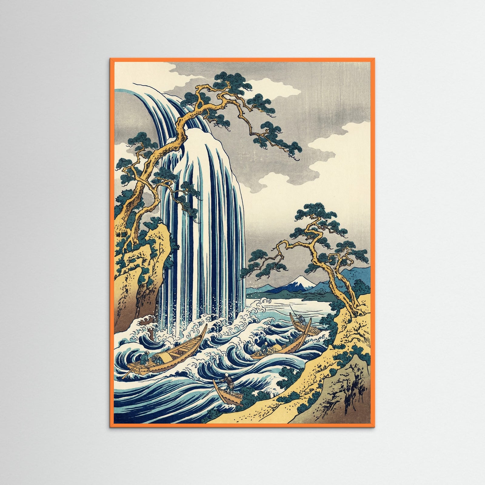 Orange Wood The Great Wave