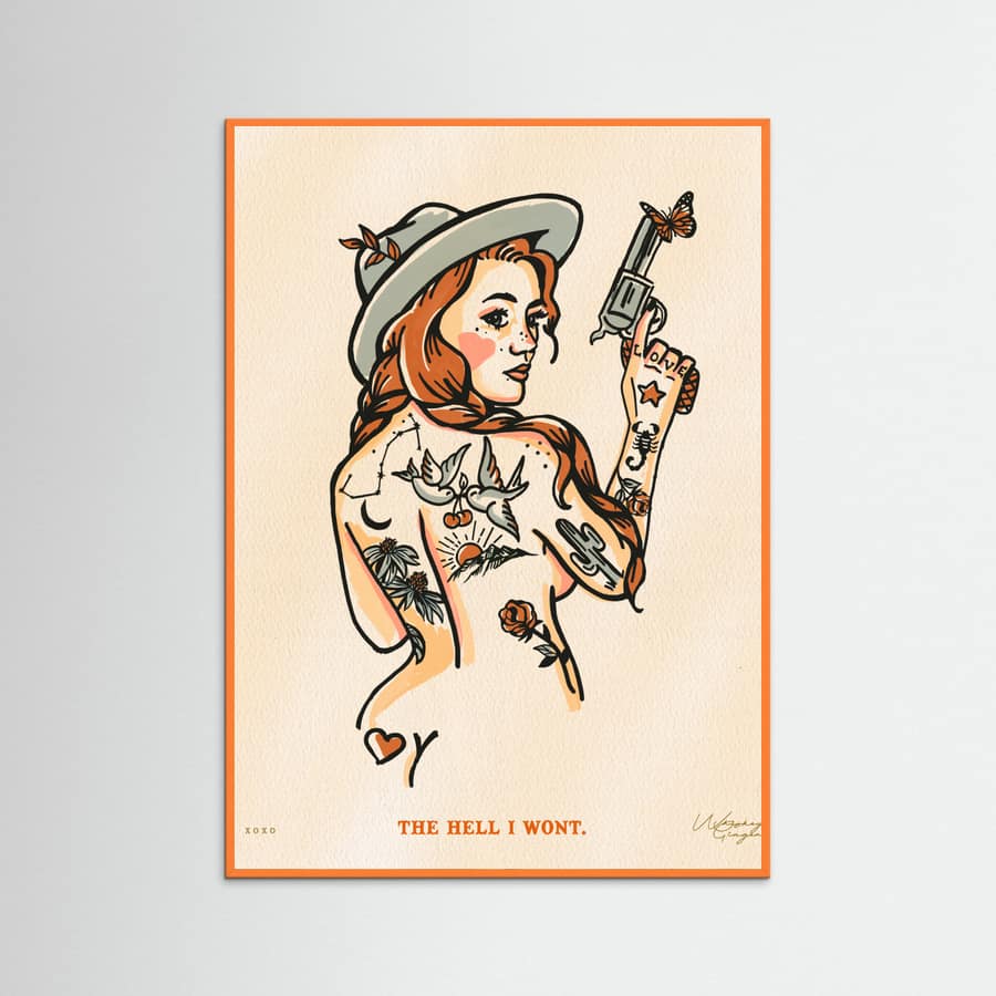 Orange Wood The Hell I Wont Print 16x20 Poster