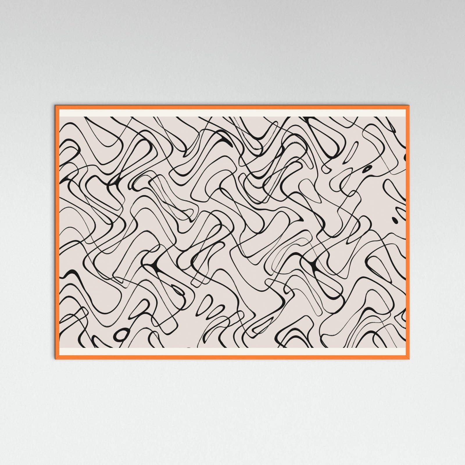 Orange Wood Thin Shakey Lines Poster