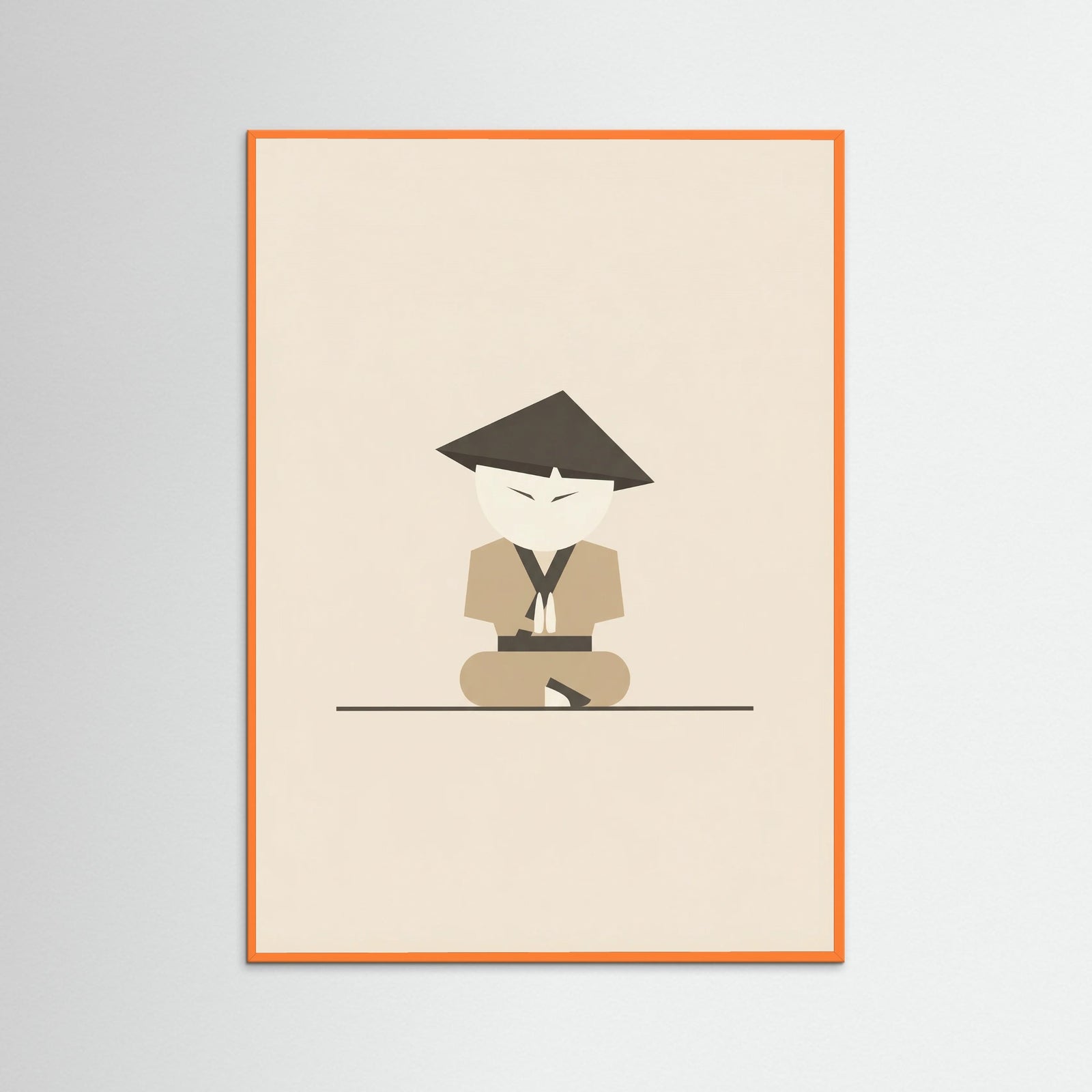 Orange Wood Three Stylized Figures