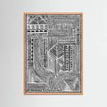 Orange Wood Tribal Abstract Poster