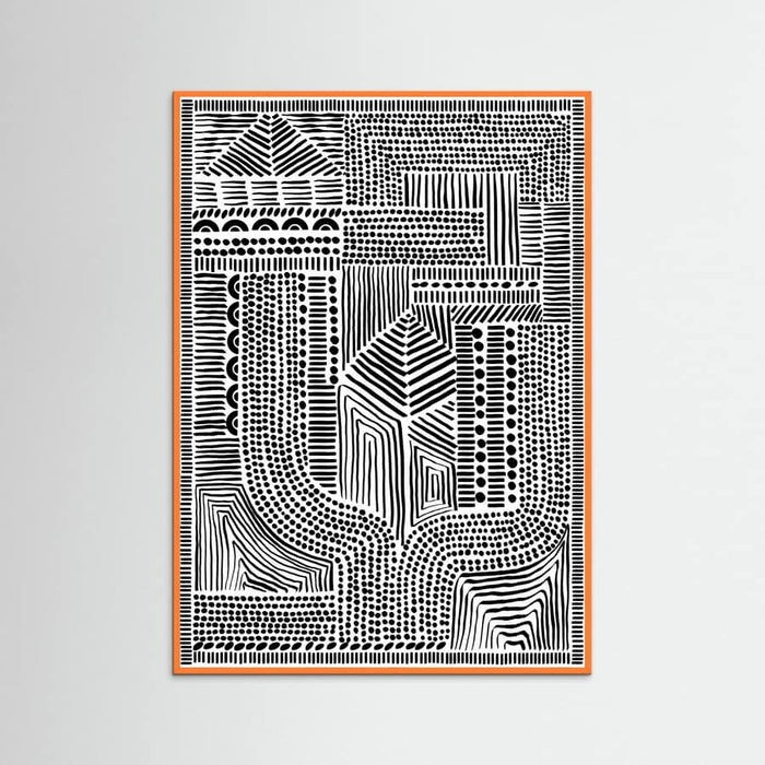 Orange Wood Tribal Abstract Poster