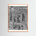 Orange Wood Tribal Art Poster