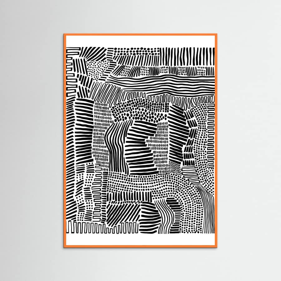 Orange Wood Tribal Art Poster