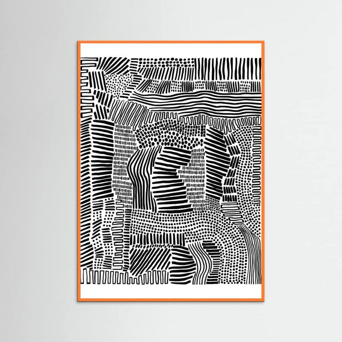 Orange Wood Tribal Art Poster