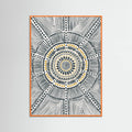 Orange Wood Tribal Sun Poster