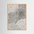 Orange Wood Tribal Tapestry - Circles Poster