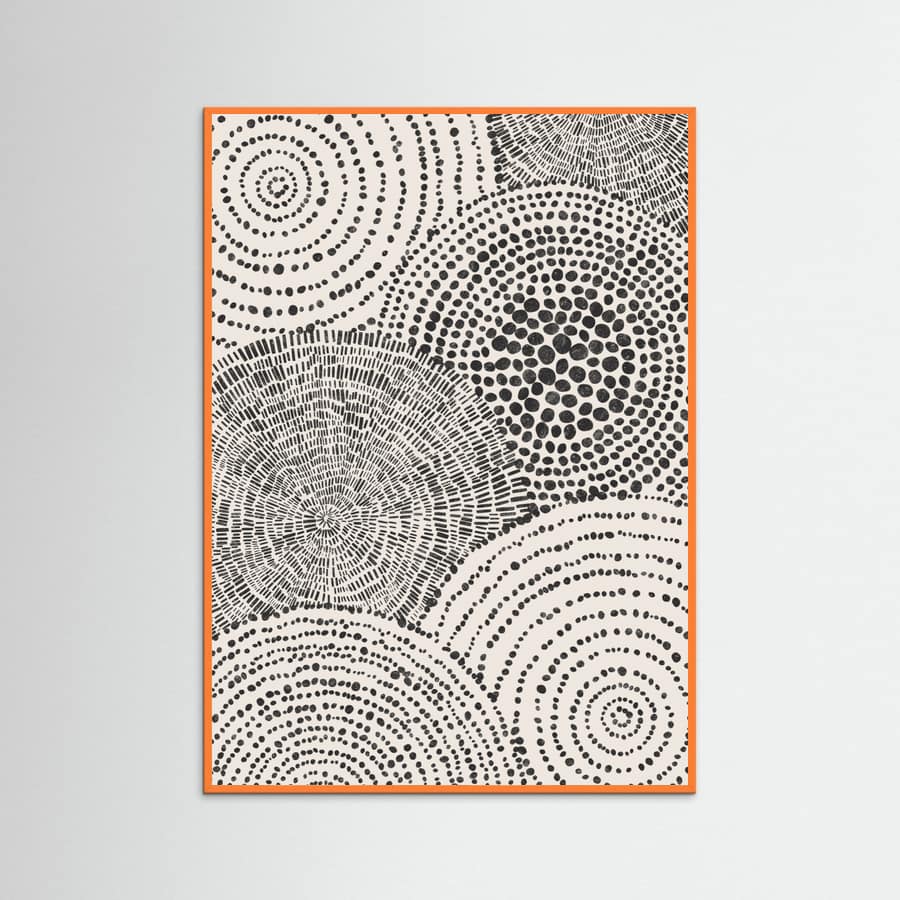Orange Wood Tribal Tapestry - Circles Poster
