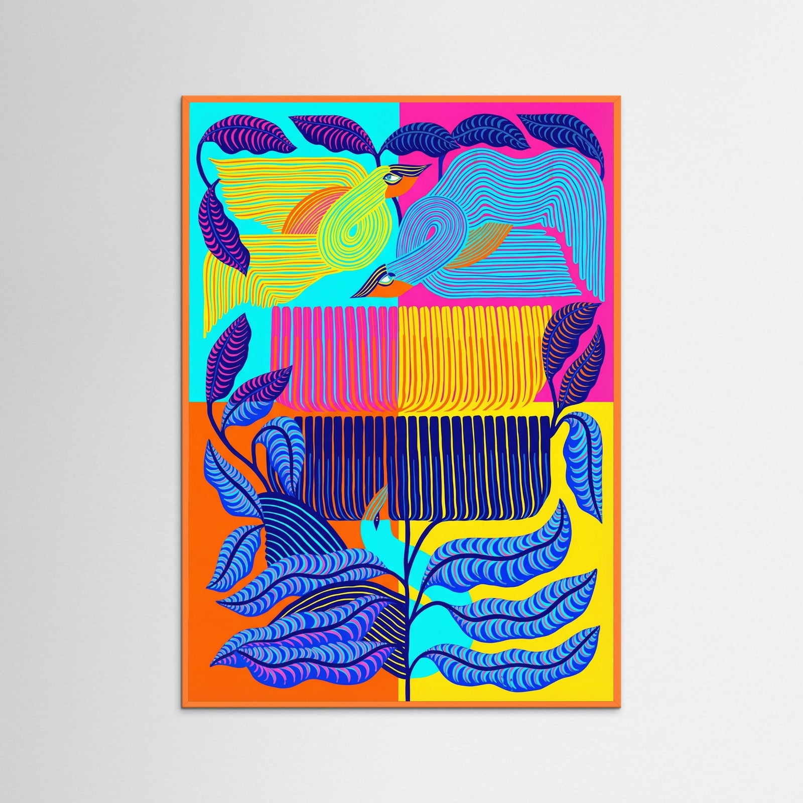 Orange Wood Tropical Embrace