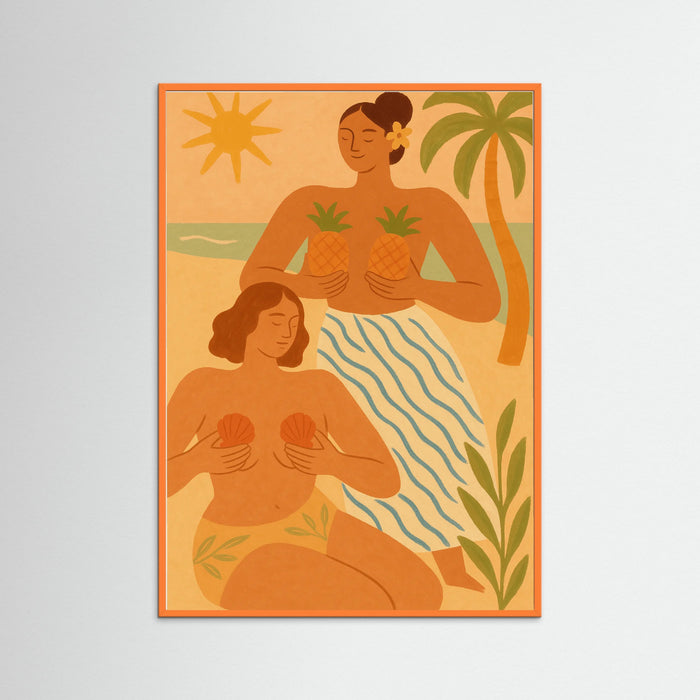 Orange Wood Tropical Figures