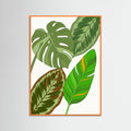 Orange Wood Tropical Fronds Cascade