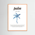 Tropical Palm Tree Poster | Aesthetic Blue Decor with Modern Coastal Style – plakat og kunsttryk