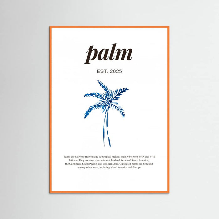 Tropical Palm Tree Poster | Aesthetic Blue Decor with Modern Coastal Style – plakat og kunsttryk