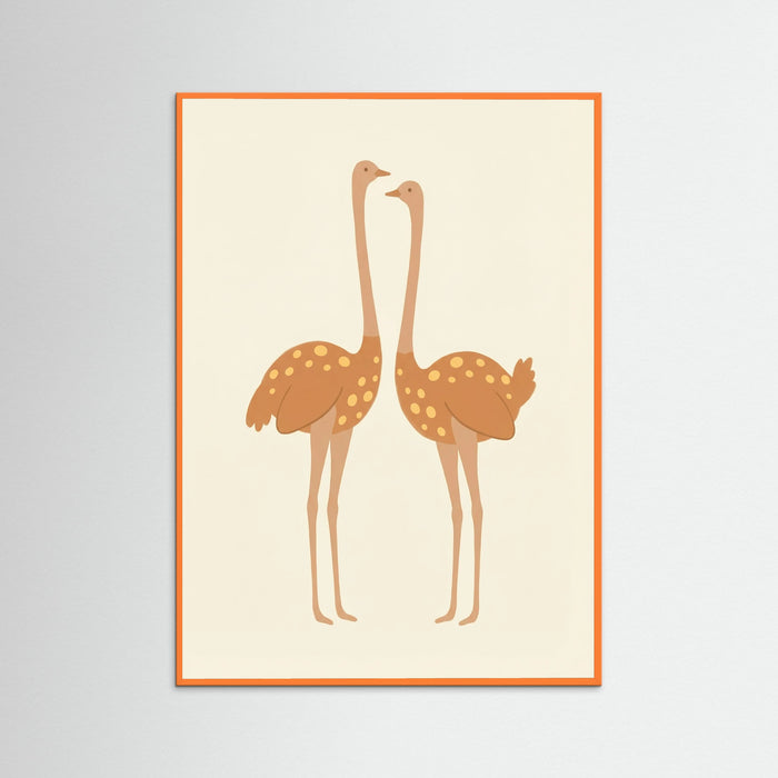 Orange Wood Twin Giraffes