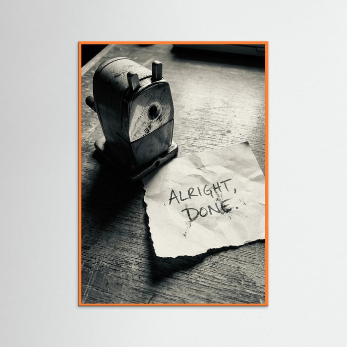 Orange Wood Typewritten Statement