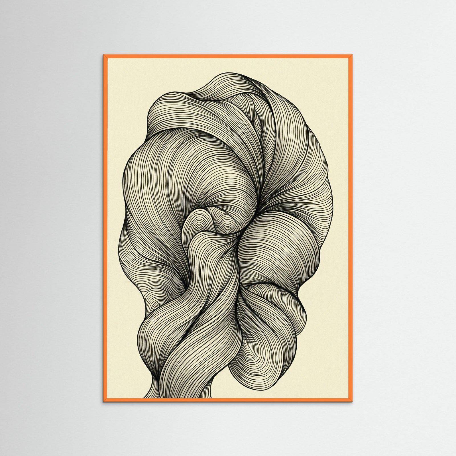 Orange Wood Undulating Strands