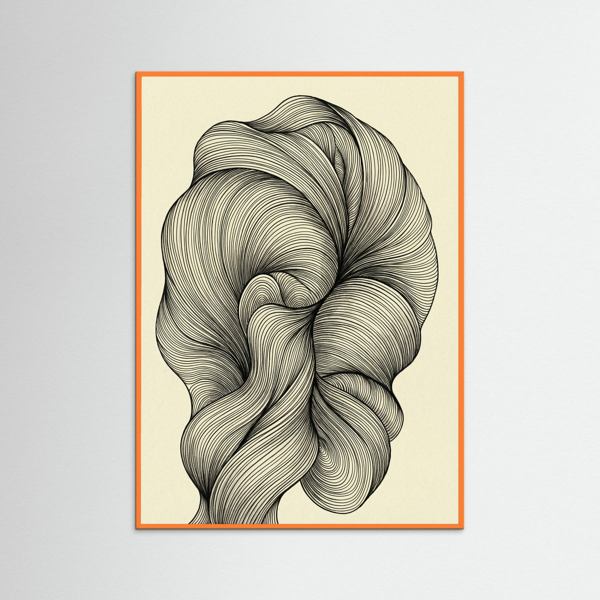 Orange Wood Undulating Strands