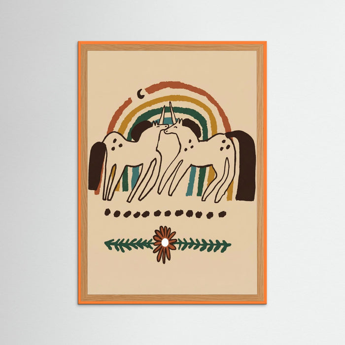 Orange Wood Unicorn Rainbow Bond