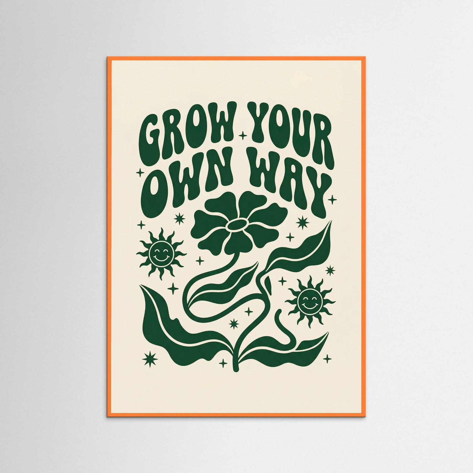 Orange Wood Uplifting Retro Affirmation