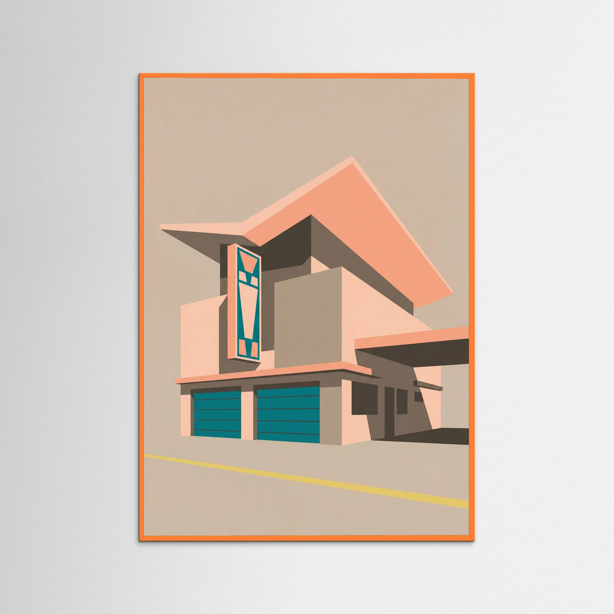 Orange Wood Urban Geometry