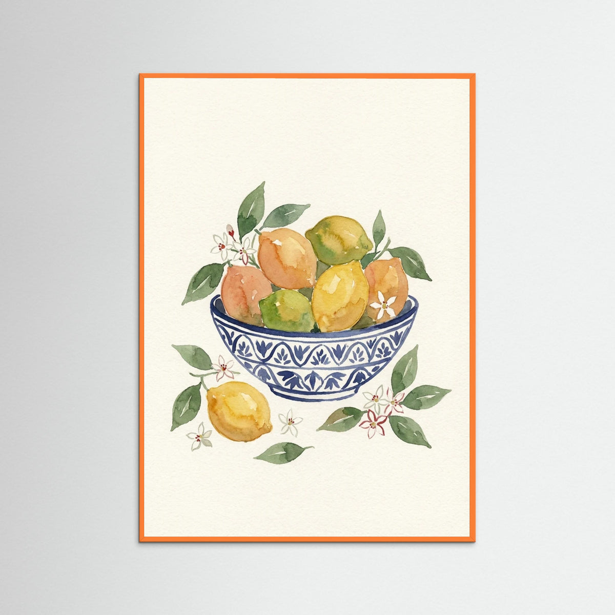 Orange Wood Vase of Blooms