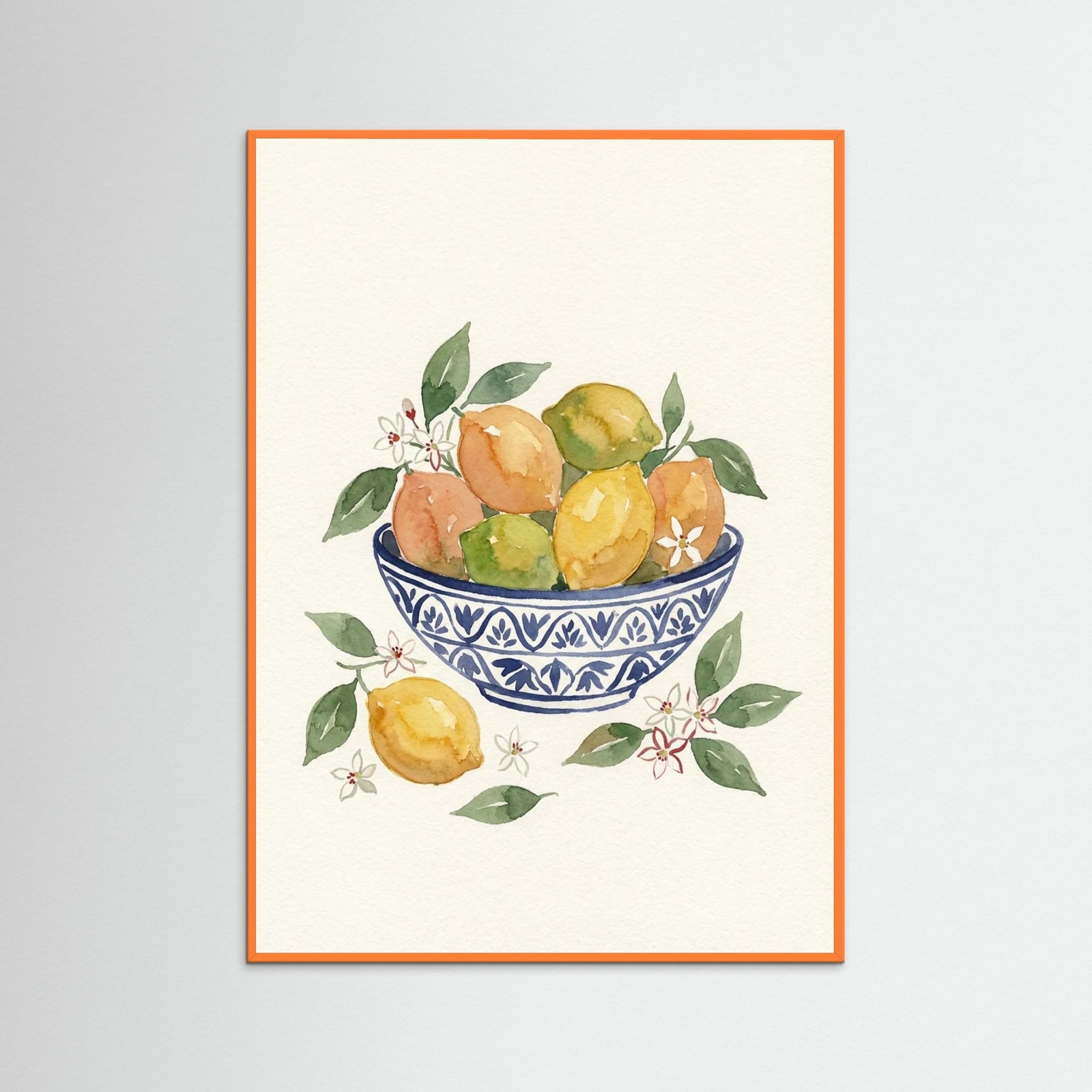 Orange Wood Vase of Blooms