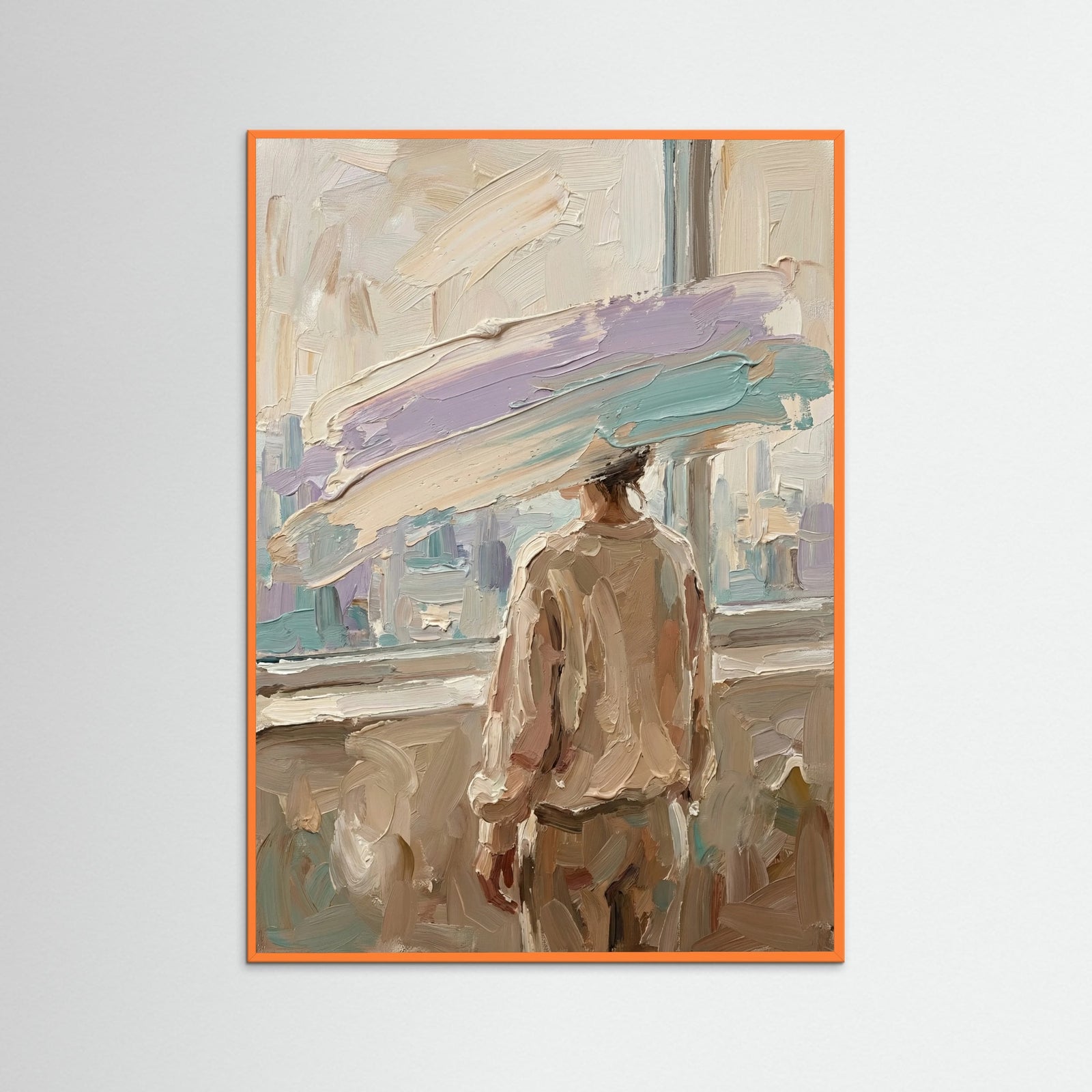 Orange Wood Veiled Gaze Portrait