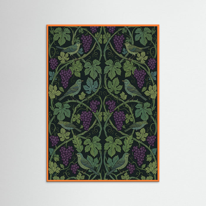 Orange Wood Verdant Bloom Pattern