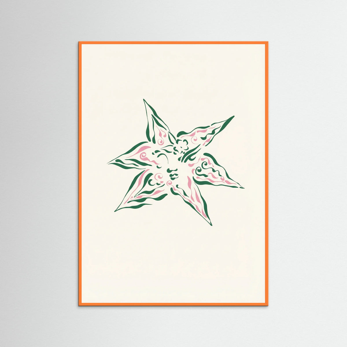 Orange Wood Verdant Bloom Star