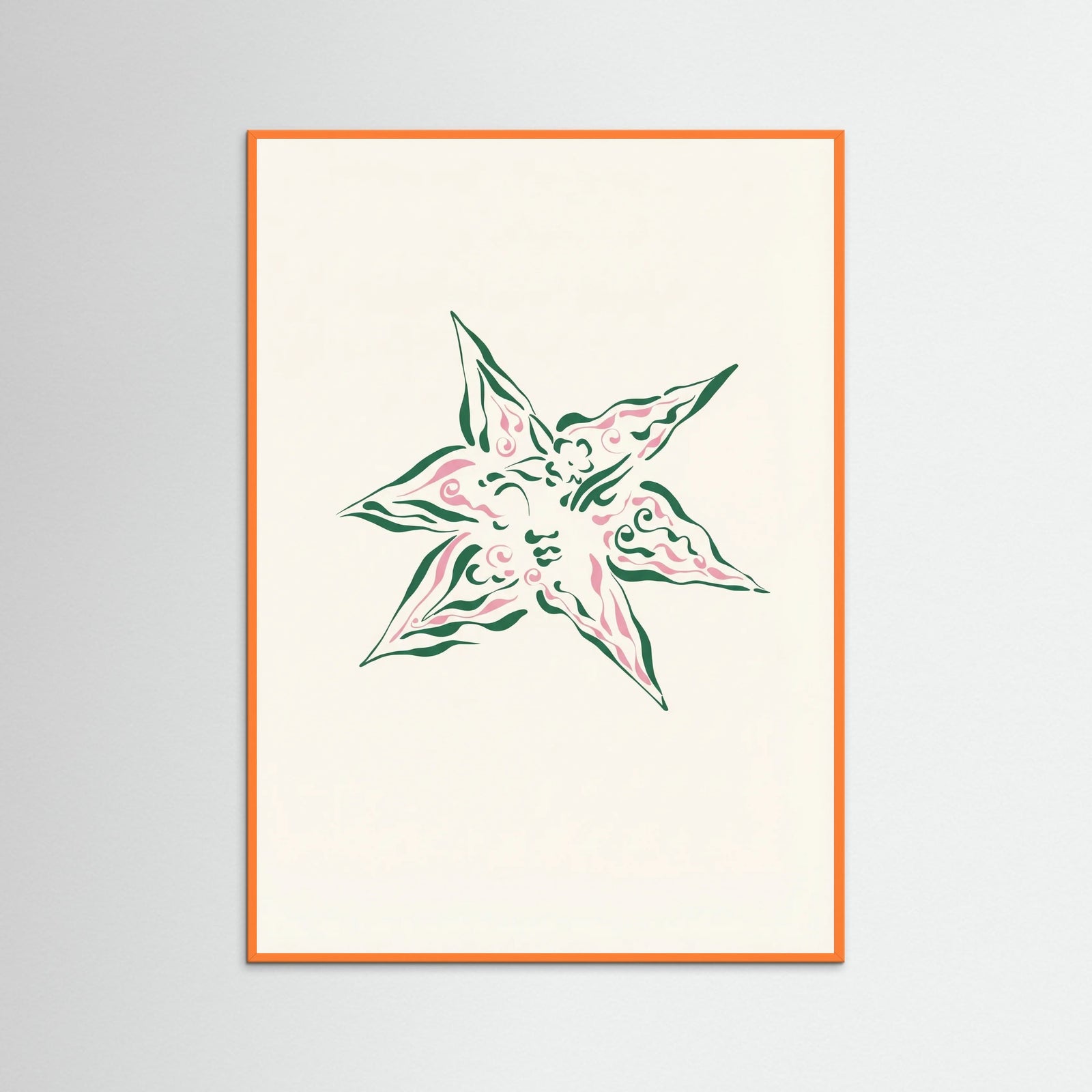 Orange Wood Verdant Bloom Star