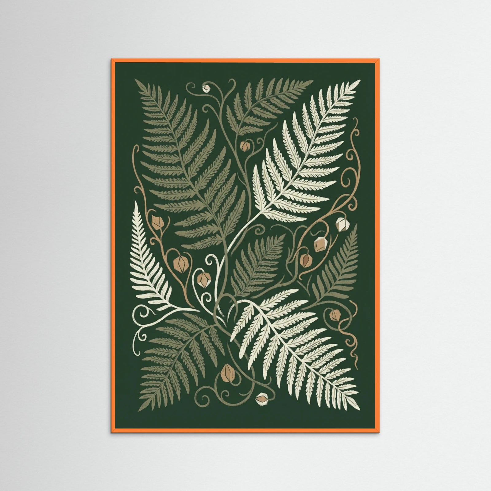 Orange Wood Verdant Bloom Vines