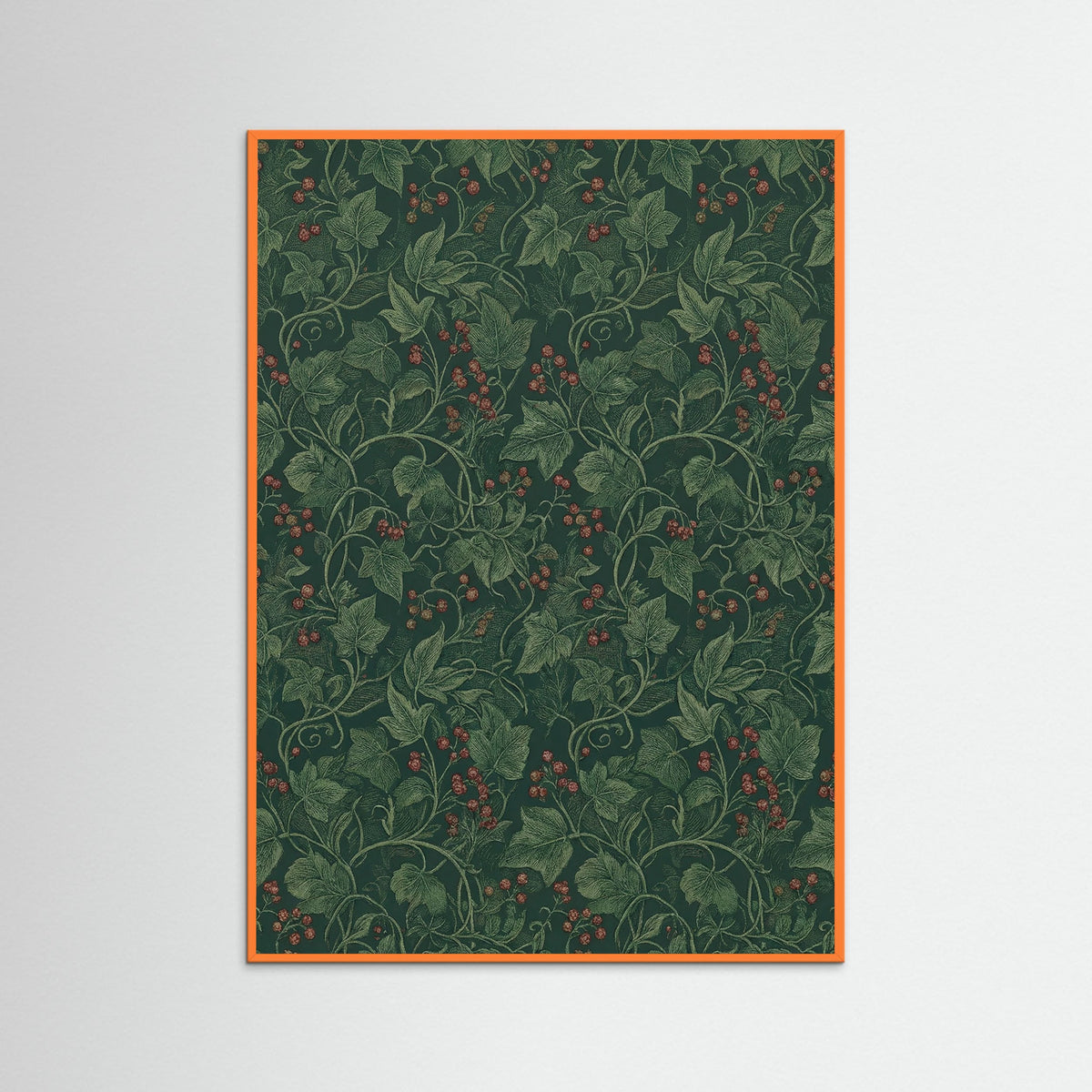 Orange Wood Verdant Floral Tapestry
