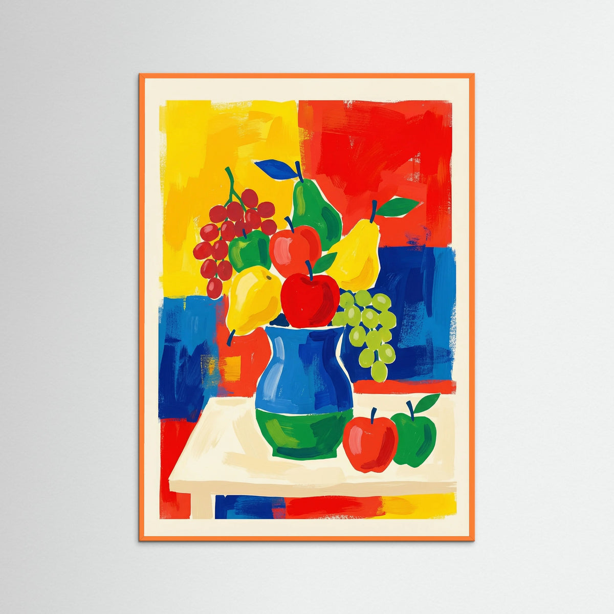 Orange Wood Vibrant Abstract Portrait