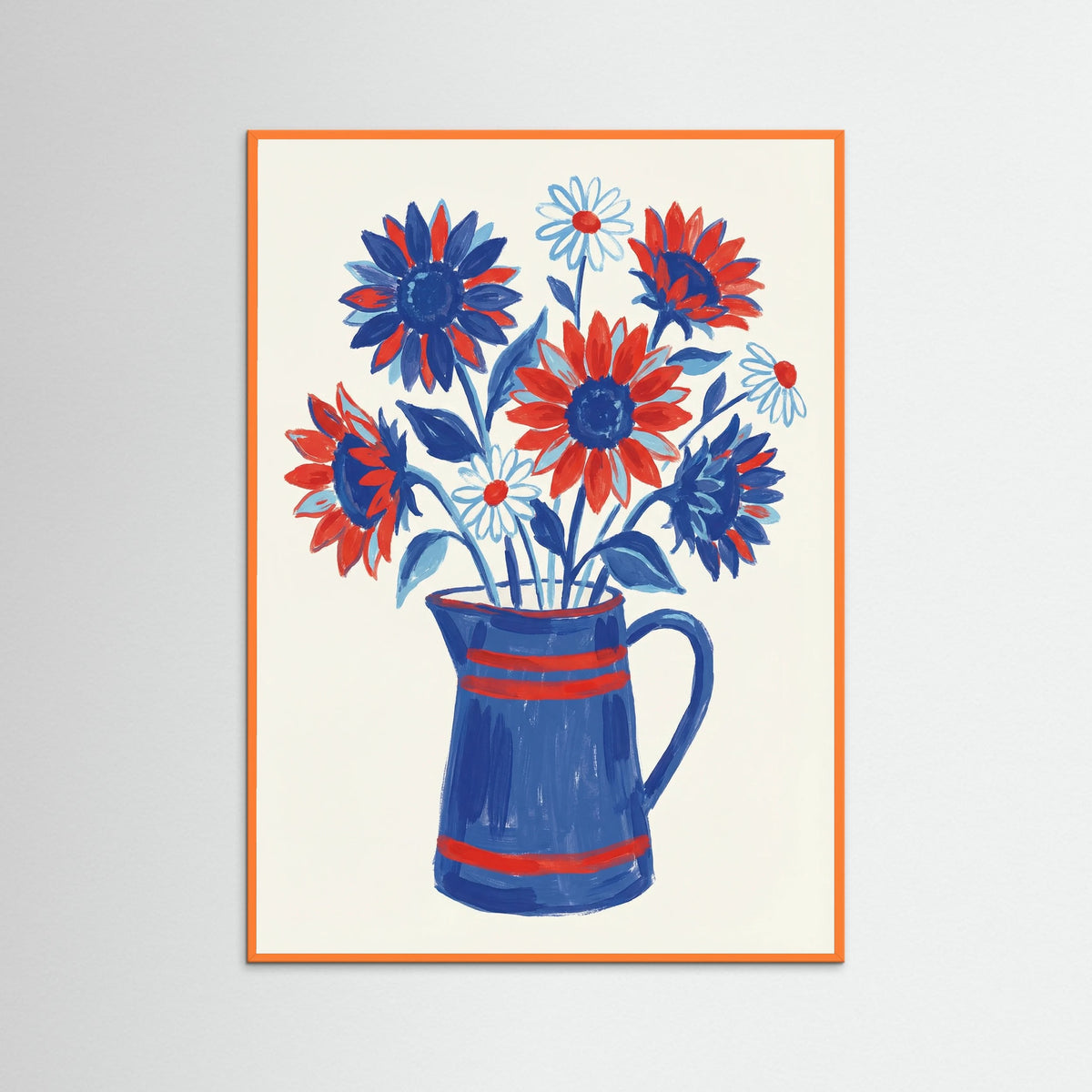 Orange Wood Vibrant Bloom Blue