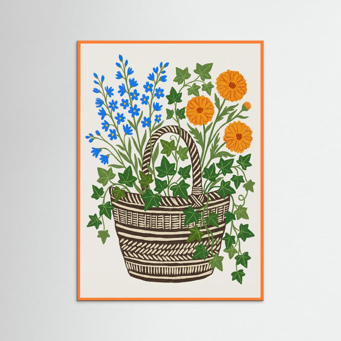 Orange Wood Vibrant Botanical Urn