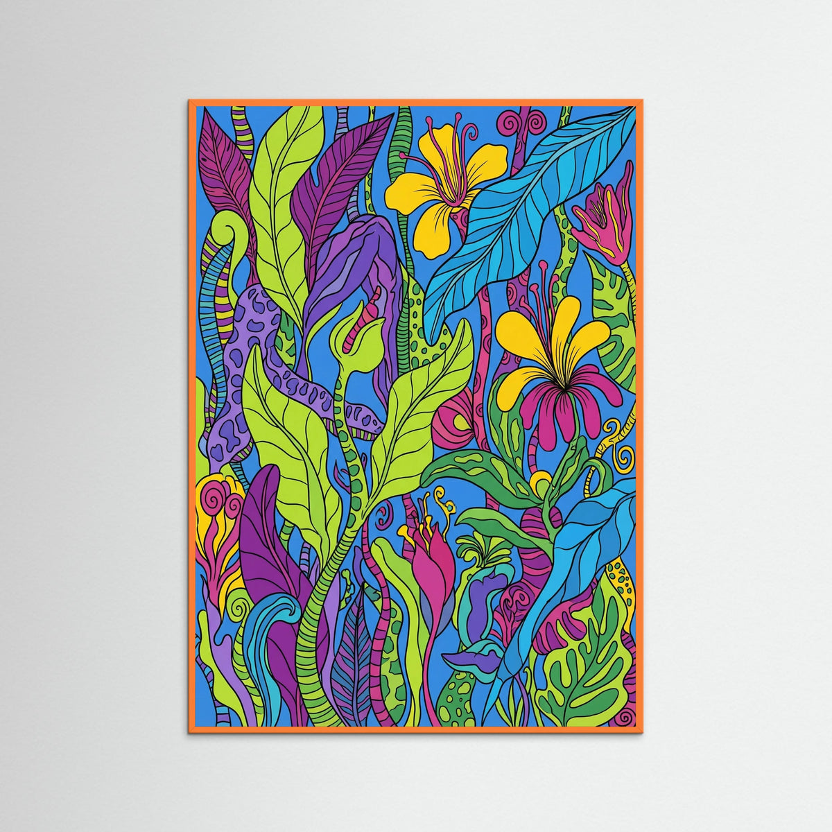 Orange Wood Vibrant Botanical Whimsy