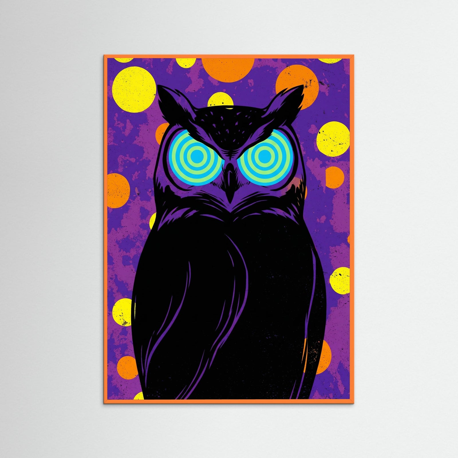 Orange Wood Vibrant Feline Gaze