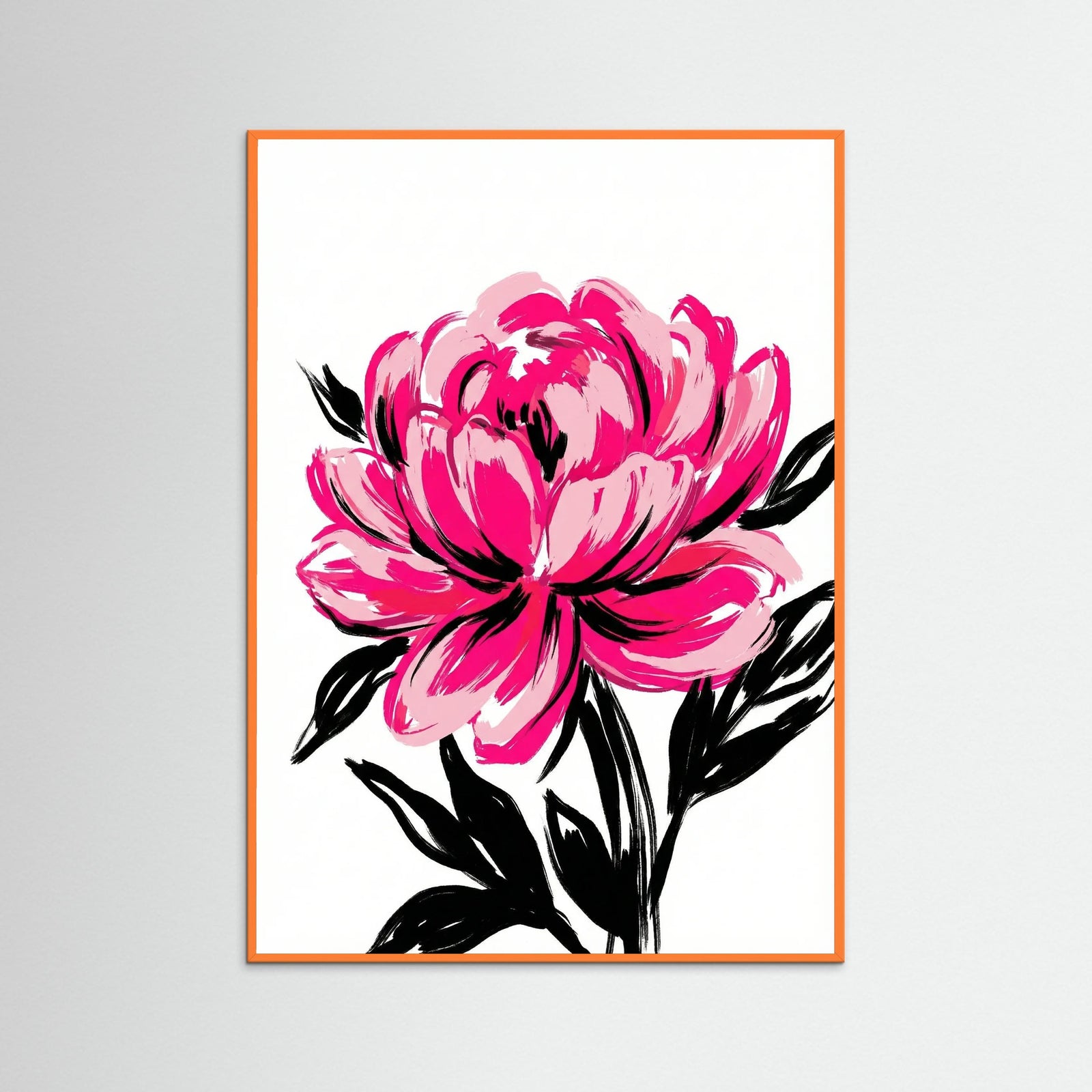 Orange Wood Vibrant Floral Embrace