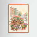 Orange Wood Vibrant Market Flowers