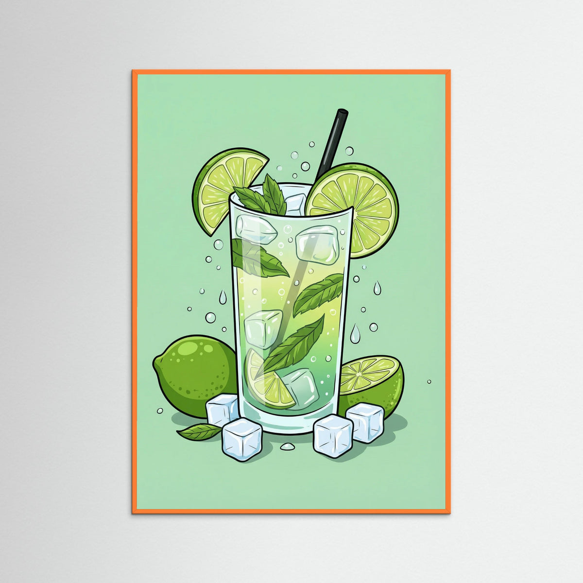 Orange Wood Vibrant Mojito Art